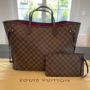 Louis Vuitton Damier Ebene Neverfull GM, Pochette & Dust Bag